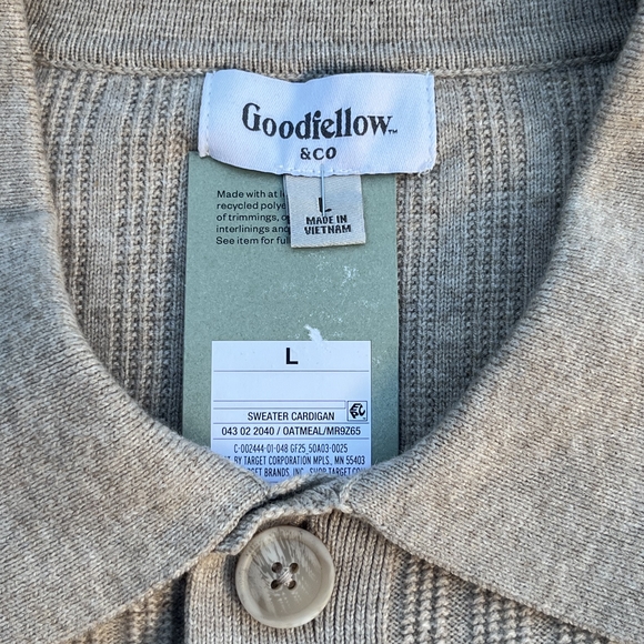 Goodfellow & Co Light Beige Ribbed Button-Front Cardigan - Picture 6 of 6